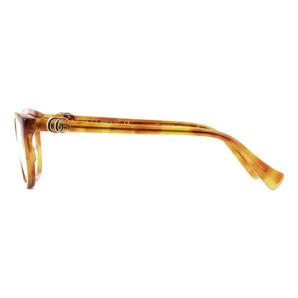 Gucci Rectangular Eyeglasses GG1075o-002 Light Havana Frame Full Rim Designer - Picture 4 of 6